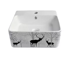 Раковина накладная Black Deer черный 40x15.5x Bronze de Luxe 1060BD