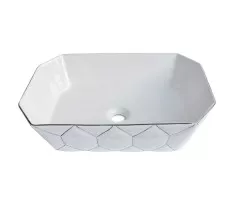 Раковина накладная Silver Cell белый 50x14x Bronze de Luxe 1398SL