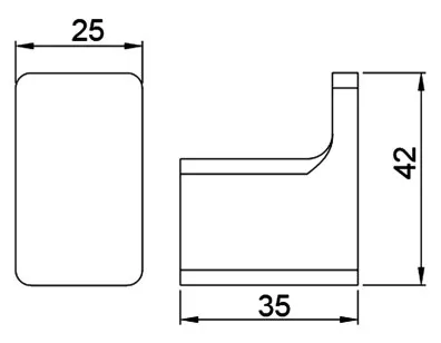 Крючок Selene черный 2.5x3.5x4.2 Timo 14011/03