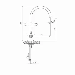 Смеситель для кухни GS0 черный 19x39x5.5 Mixline 529286