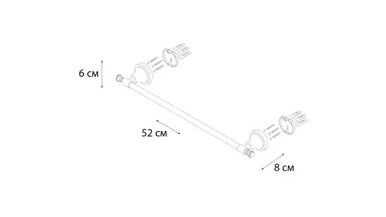 Полотенцедержатель Crystal хром 52x7x6 Sofita SF-35001A