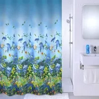Штора для ванной Sea life голубой 180x180 Milardo 526V180M11