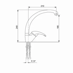 Смеситель для кухни GS0 молоко 19x39x6 Mixline 532450