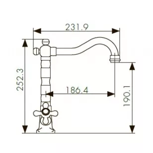 Смеситель для кухни Carlson Style бронза Kaiser 44233-1