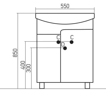 Тумба под раковину Посейдон 50.6x30x68.5 Mixline 523169
