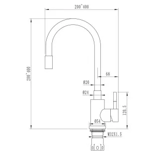 Смеситель для кухни MLSS-03 серый 40x40x6.5 Mixline 542381