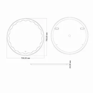 Зеркало Виттория 70x2.4x70 Mixline 544018