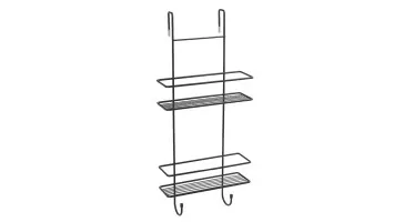 Полка двойная для душевой кабины черный 25x8x56 Fixsen FX-740B-2