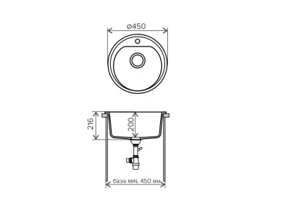 Мойка F-05 песочный 45x20 Polygran F-05 №302 Песоч