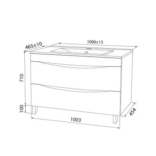 Тумба с раковиной Cloud 100x46.5x81 Iddis CLO10WFi95K
