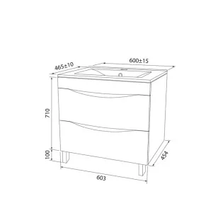 Тумба с раковиной Cloud 60.3x46.5x81 Iddis CLO60WFi95K