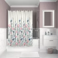 Штора для ванной Decor голубой, белый 180x200 Iddis D11P218i11