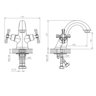 Смеситель для раковин DR52 хром Decoroom DR52011