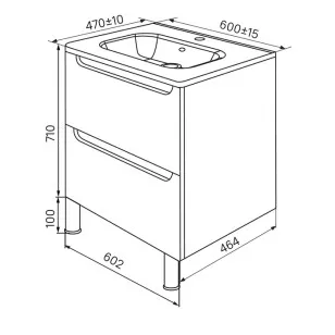 Тумба с раковиной Edifice 60.2x47x81 Iddis EDI60WFi95K