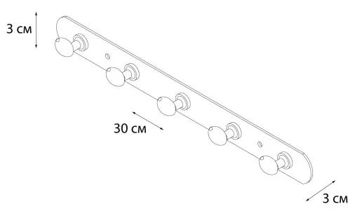 Планка хром 30x3x3 Fixsen FX-1415