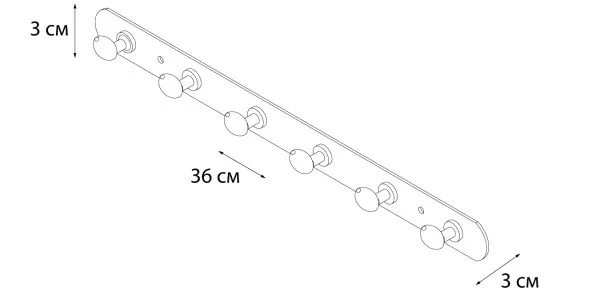 Планка хром 36x3x3 Fixsen FX-1416