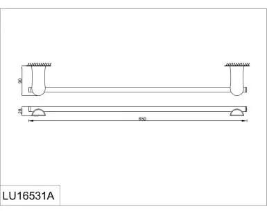 Полотенцедержатель Luson хром 65x8.5x2.8 Rush LU16531A