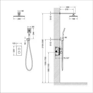 Душевая система Petruma черный Timo SX-5059/03SM
