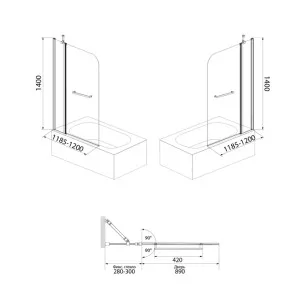 Душевое ограждение Ray 120x Iddis RAY6CS2i90