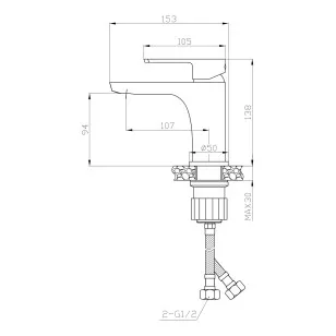 Смеситель для раковин RS50 хром Rossinka RS50-12