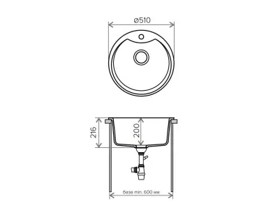 Мойка R-108Е темно-бежевый 51x20 Tolero R-108E №823 Т-Беж.