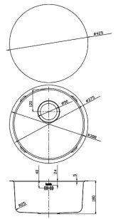 Мойка Edifice бронза 42.5x18 Iddis EDI42B0i77