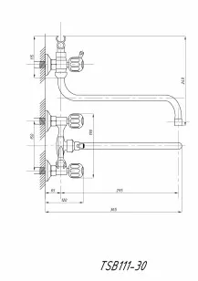 Смеситель для ванны и душа хром 19x36.5x24 Tsarsberg TSB-111-30