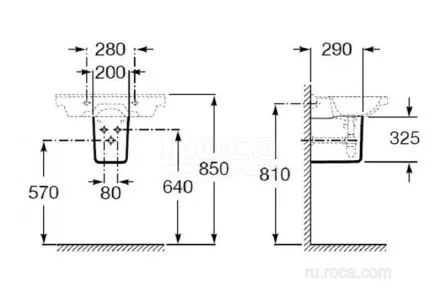 Полупьедестал для раковины Roca Debba 20x29x32.5 33799100Y