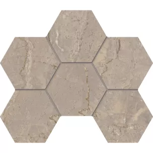 Мозаика Estima Bernini Beige Hexagon полированная 25x28.5 BR02