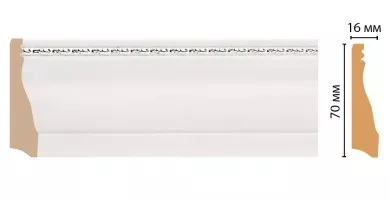 Плинтус напольный Decomaster 193-60 (70x16x2400 мм)