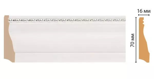Плинтус напольный Decomaster 193-60 (70x16x2400 мм)