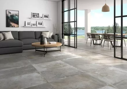 Керамогранит Pamesa Ceramica Rusty Metal Coal Luxglass Rec 120x120