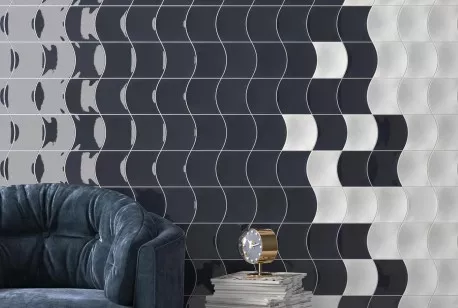 Плитка Equipe Wave Black 12x12 настенная 28842