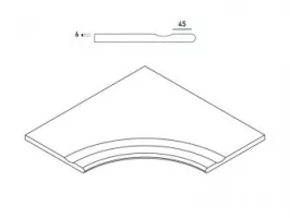 Бортик Italon Millennium Х2 Silver Bor.60x60 Svasato Ang.Round 30 60x60 с выемкой угловой закругленный 620090000733