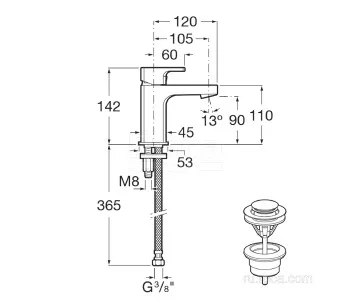 Смеситель для раковины Roca L90 5A3B01C00