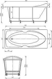 Ванна Акватек Европа 80x180x67 EVR180-0000041