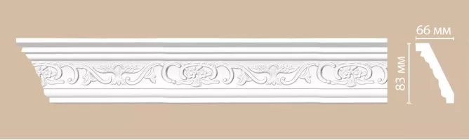Плинтус потолочный с рисунком Decomaster 95036F гибкий (83x66x2400 мм)