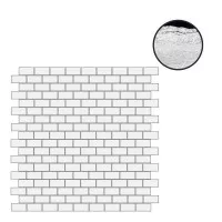 Мозаика Floor Gres B and W Marble Flow High Glossy 6mm Mosaico 1.5x3 30x30 767474