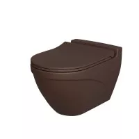 Унитаз Ambassador Nord коричневый матовый подвесной с тонкой крышкой 53.5x38.5x36 133T20601-132T20601S Унитаз Ambassador Nord коричневый матовый подвесной с тонкой крышкой 53.5x38.5x36 133T20601-132T20601S