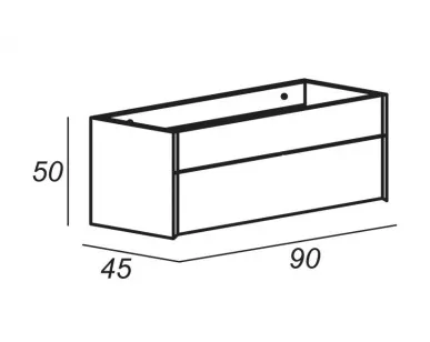 База под раковину Cezares Space 90x45x50 Frassino scuro 55028