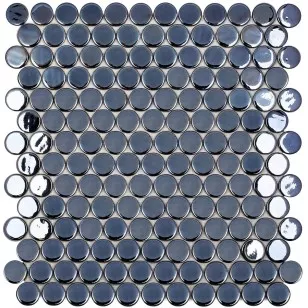 Стеклянная мозаика Vidrepur Circle 6005 Black Br 29.5x31
