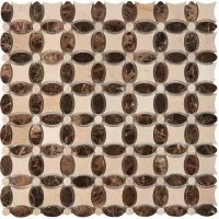 Мозаика Pixmosaic Каменная мозаика из мрамора Cream Marfil Dark Imperador на сетке 33.6x33.6 PIX283 Мозаика Pixmosaic Каменная мозаика из мрамора Cream Marfil Dark Imperador на сетке 33.6x33.6 PIX283