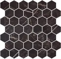 Мозаика ONIX Mosaico Glass Hexagon Marble Coimbra Antislip 28.4x28.6