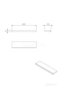 Полка Акватон Лофт Урбан 10.2x40x2.1 1A255503LQX50