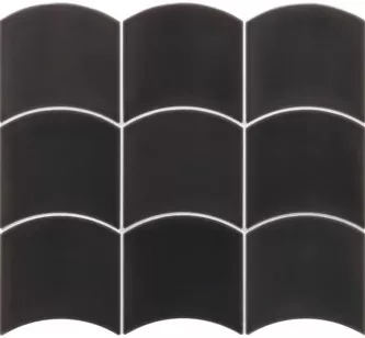 Плитка Equipe Wave Black 12x12 настенная 28842