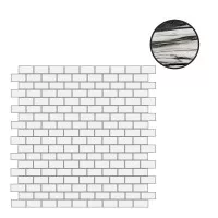 Мозаика Floor Gres B and W Marble Fall High Glossy 6mm Mosaico 1.5x3 30x30 767475