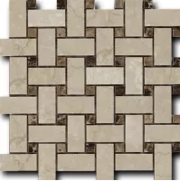 Мозаика Art and Natura Ceramica Basket Weave Botticino Fiorito Dark Imperador 30.5x30.5 Мозаика Art and Natura Ceramica Basket Weave Botticino Fiorito Dark Imperador 30.5x30.5
