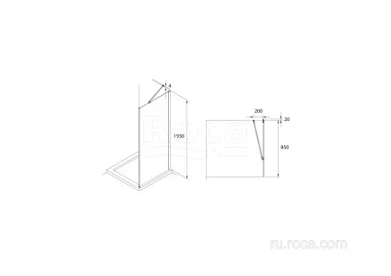 Душевое ограждение Roca Capital 90x195 M4409016M
