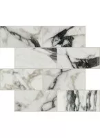 Мозаика Rex Ceramiche Les Bijoux De Rex Calacatta Altissimo Glossy 6mm Muretto Sfalsato 7.5x15 30x30 767600