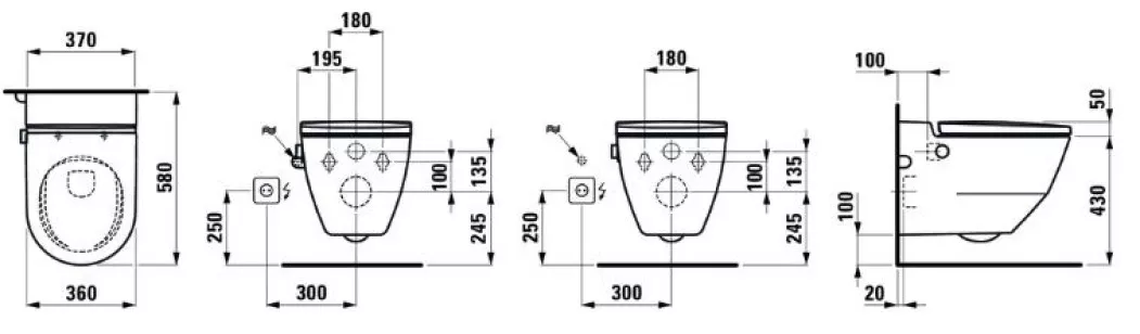 Унитаз электронный Laufen Navia 58x36x33 8.2060.1.400.000.1
